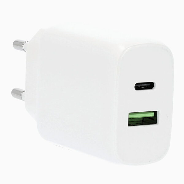 Gear 1xUSB-C + 1xUSB-A PD/PPS Dubbel Port Väggladdare 25W + 18W