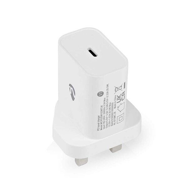 Nedis WCPD20W102WTUK Väggladdare PD3.0 USB-C 20W