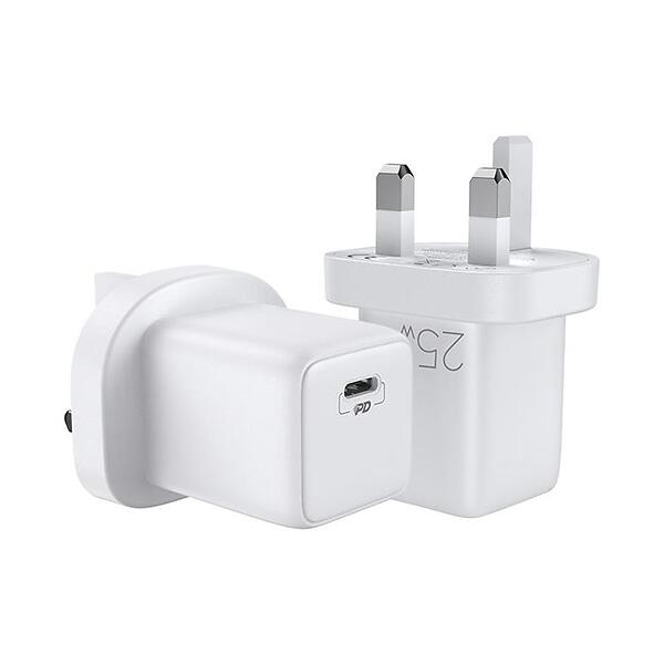 Joyroom Liten Snabb USB Typ-C PD Laddare 25W UK Kontakt Vit