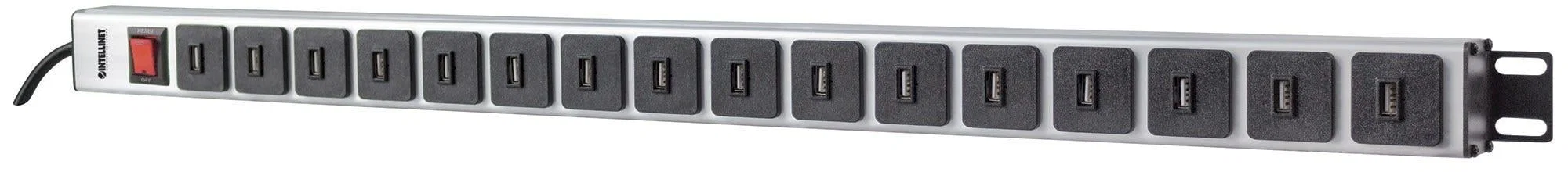Intellinet Vertikal Rackmonterad 16-Port USB-A Strömfördelningsenhet 164498