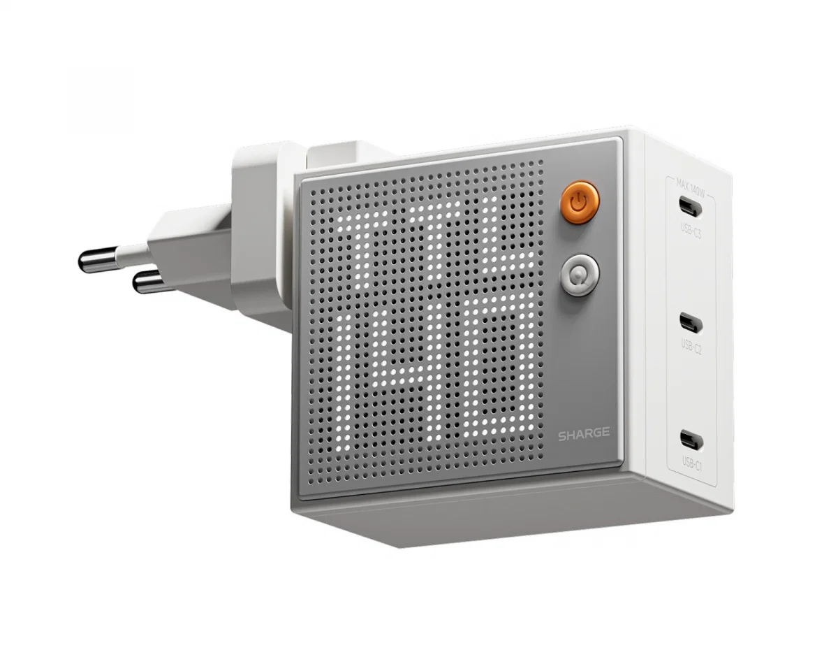 SHARGE Pixel GaN Stationär Laddare Dubbel USB-C USB-A 140W