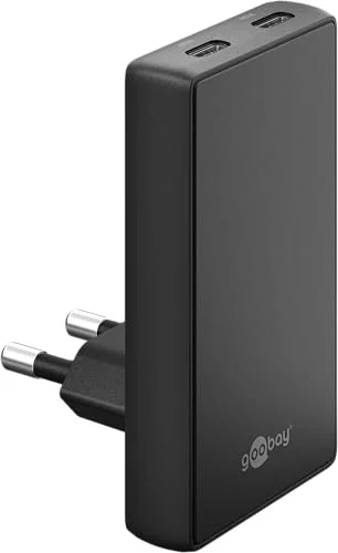 Goobay 75721 GaN Dubbel Snabb USB-C PD Laddare Platt 45W