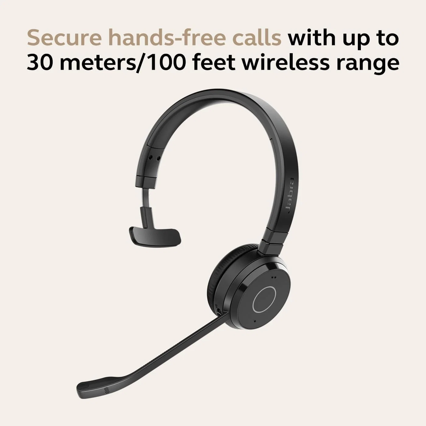Jabra Evolve 65 TE MS Mono trådlösa on-ear hörlurar