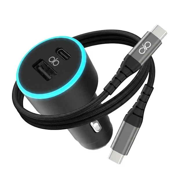 Force Bil Laddare FPLICAC65W2ACCBLCCRB Dubbel USB-A/USB-C Snabb Laddning 65W