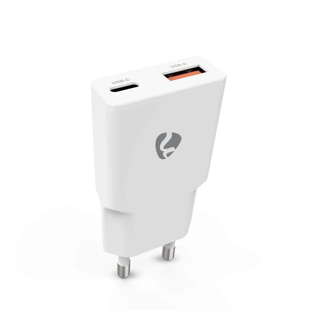 Nedis WCHA20WT GaN PD3.0 Snabbladdande Väggladdare 20W 2-portars USB-A/USB-C