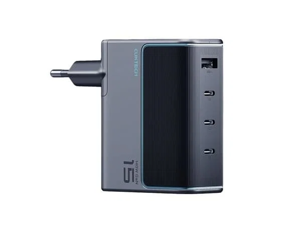 Cuktech AD1404UEU GaN 3X USB-C + USB-A Väggladdare med USB-C-kabel 140W