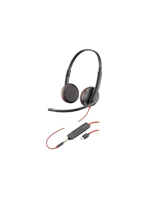 Poly Blackwire C3225 3200 Series med sladd on-ear hörlurar 209747-201