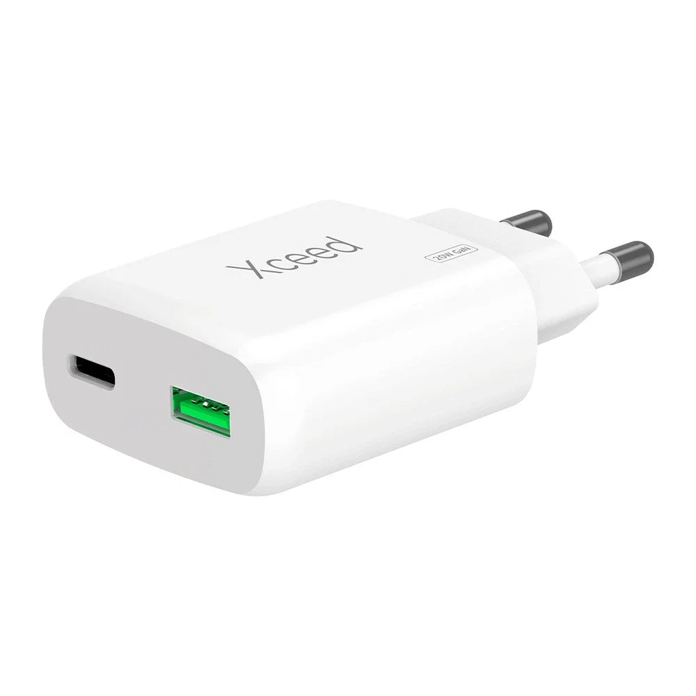 Xceed GaN Väggladdare med 1 x USB-C 1 x USB-A 20W