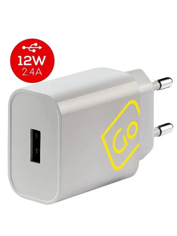 Go Travel USB-A Väggladdare för Europa 2-polig kontakt 2.4A
