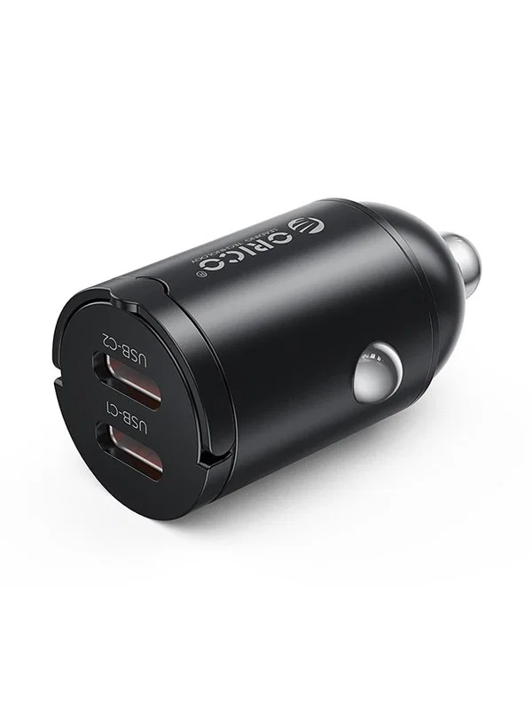 Orico MiniRing MR-30-2C-BK-EP-HU Dubbel USB-C Bil Laddare 30W