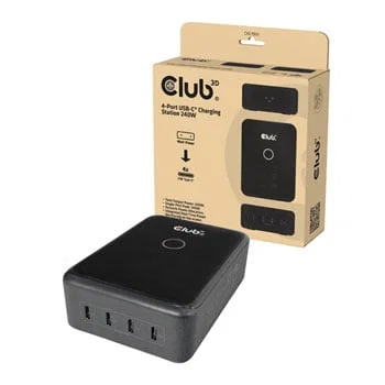 Club 3D CAC-1933 4-Port USB-C GaN Laddningsstation 240W
