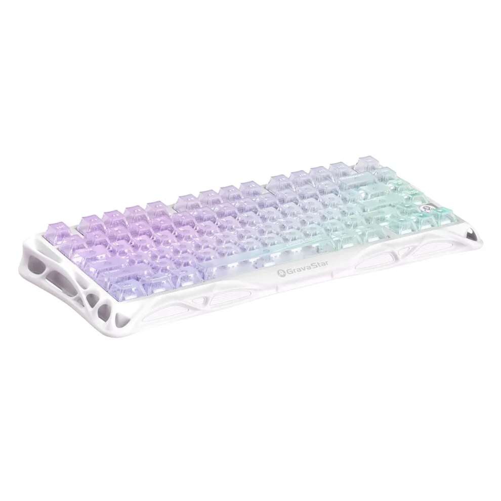 GravaStar Mercury K1 Lite Mekanisk Crystal Aurora Clear White