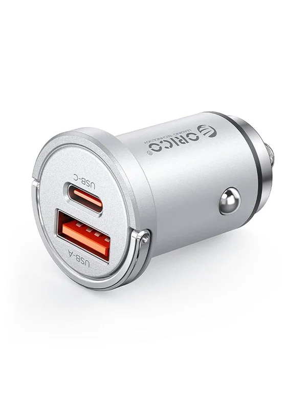 Orico MiniRing Pro MR-45-1A1C-SV-EP-HU Dubbel USB-A + USB-C Biladapter 45W