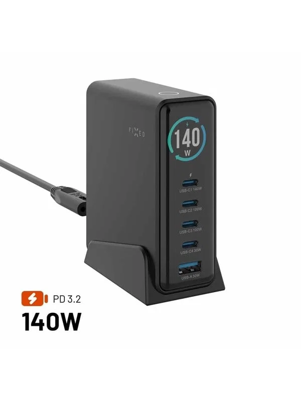 Fixed GaN Desktop Charger 4xUSB-C & 1xUSB-A 140W
