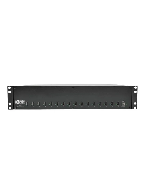 Tripp Lite 16-Port USB Laddningsstation med Synkronisering 2U Rack-Montering 200W