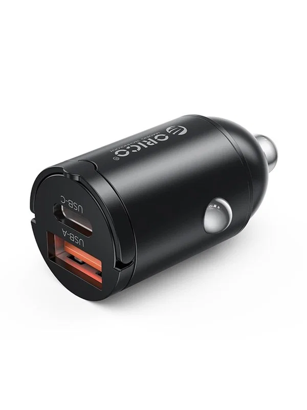 Orico MiniRing MR-30-1A1C-BK-EP-HU Dubbel USB-A + USB-C Bil Laddare 30W