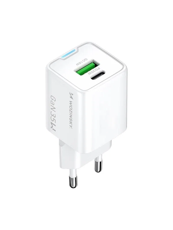 Wozinsky WWC-35W GaN USB-A + USB-C Väggladdare 35W