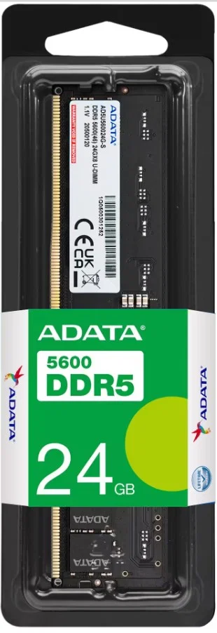 Adata DDR5 Svart 5600MHz 24GB (AD5U560024G-S)