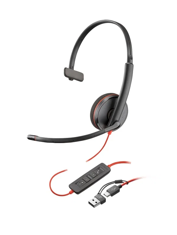 HP POLY Blackwire 3210 Monaural USB-C Headset 80S09A6