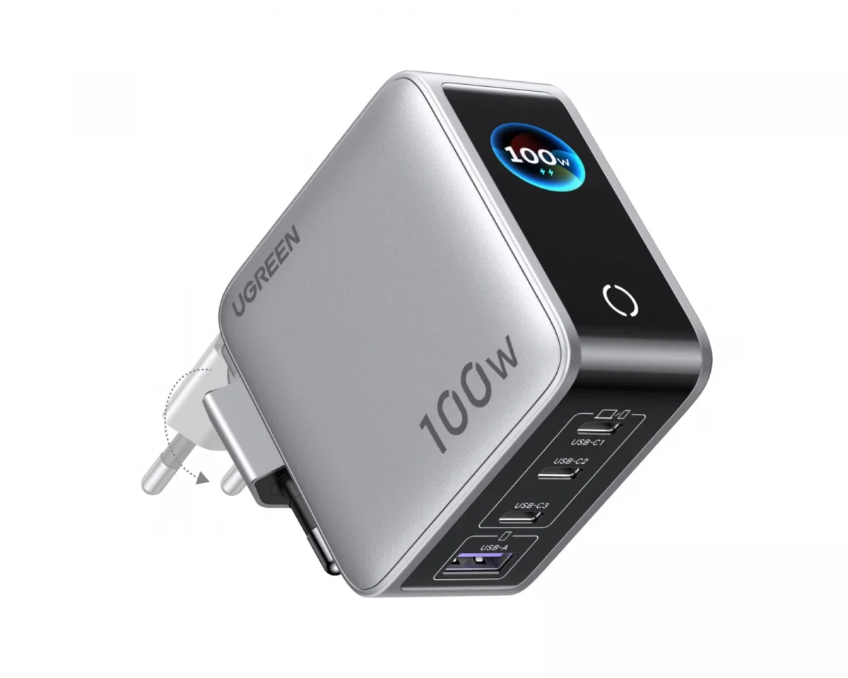 Ugreen Nexode Pro 5-Port Laddare med Smart Display 100W