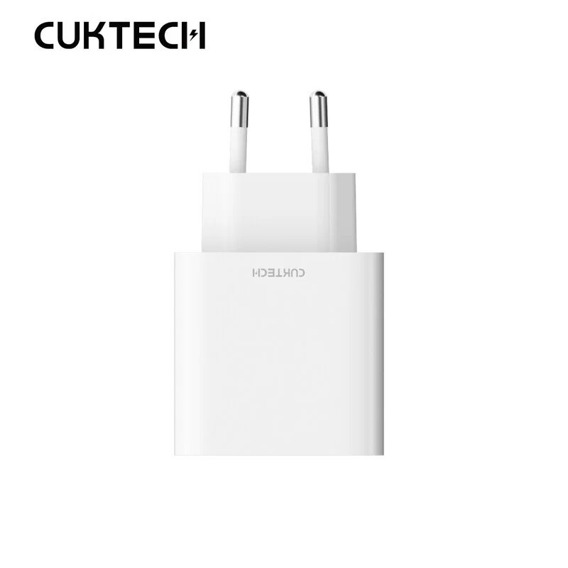 Cuktech A19EUWH Dubbel USB-A och USB-C Väggladdare 30W