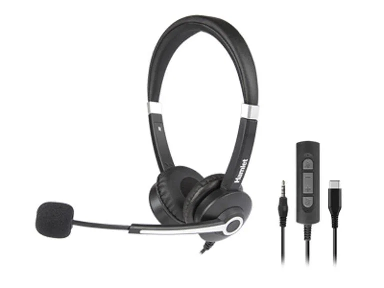 Hamlet HHEADM-CJS med sladd huvudband kontor/callcenter USB Type-C