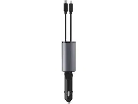 Zmartgear 4-i-1 Retraktabel Bilsnabb Laddare med USB-C och Lightning-kabel 60W