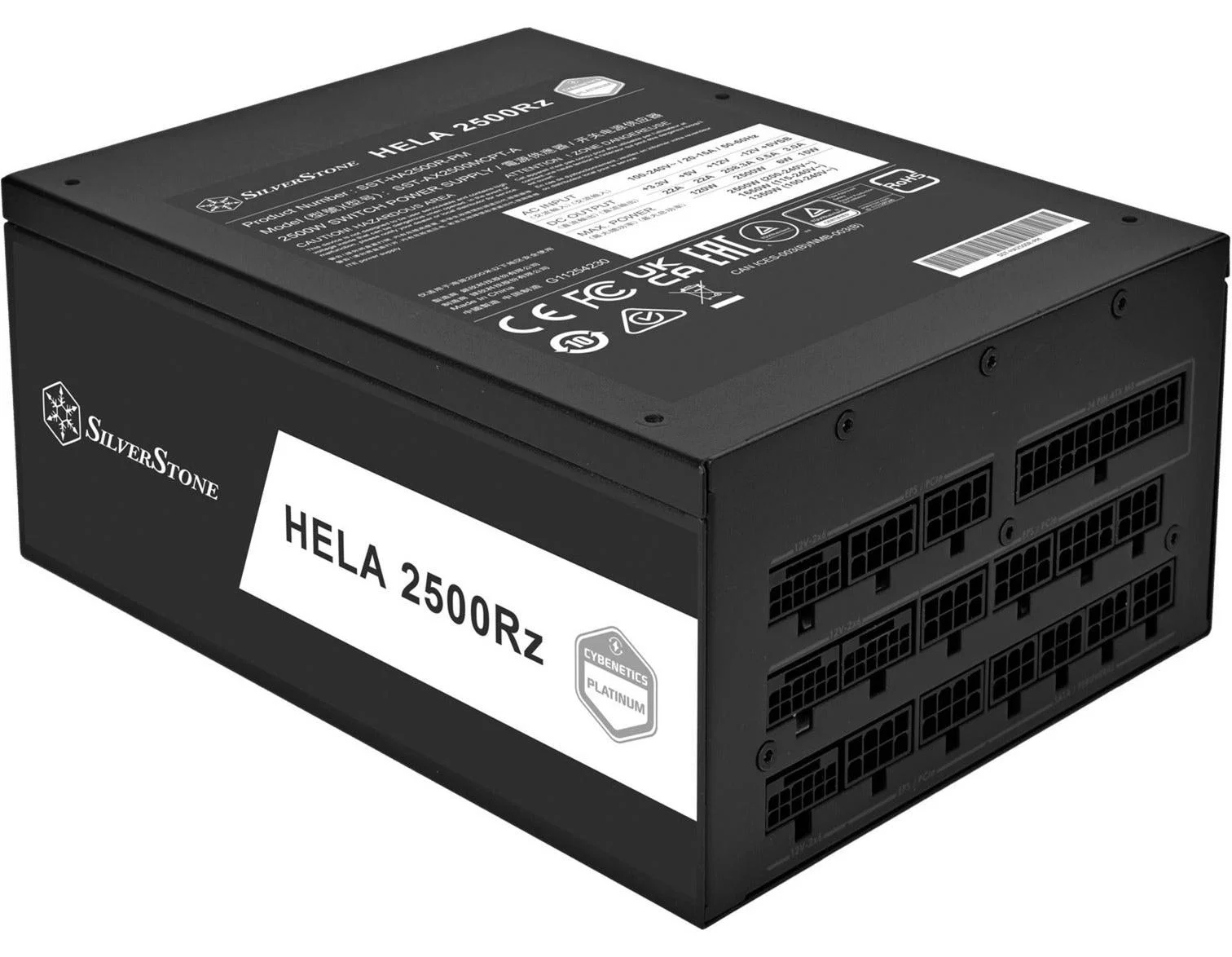 SilverStone HELA 2500Rz Cybenetics Platinum ATX 3.1 Svart 2500W
