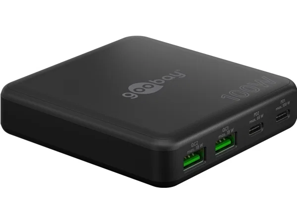 Goobay 4-ports USB GaN Laddare med USB-C och USB-A 100W