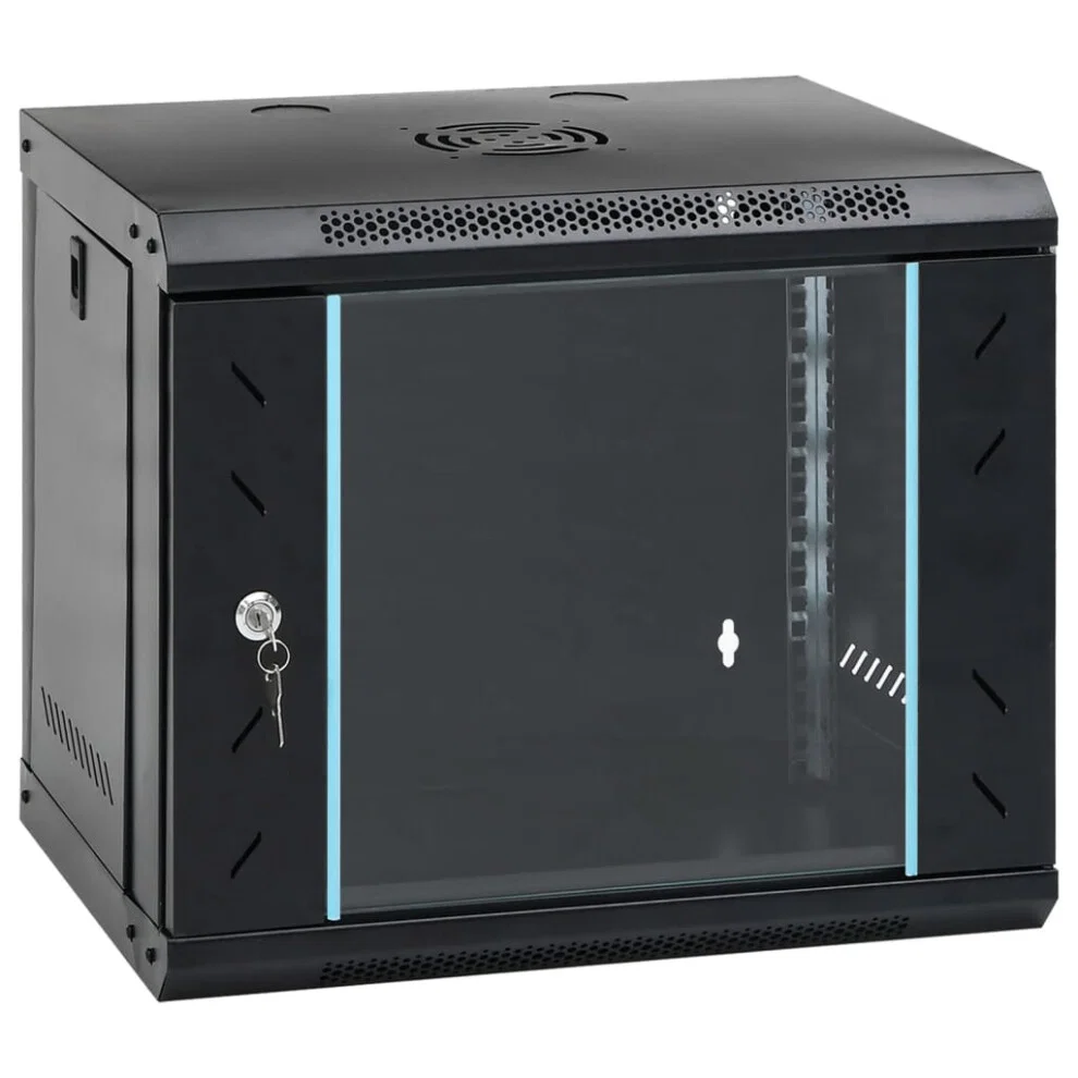 vidaXL 9U 53x40x45 cm Väggmonterat Svart