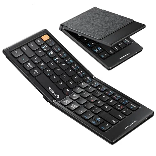ProtoArc XK04 Bluetooth Bärbart (QWERTZ) PU Läderfodral
