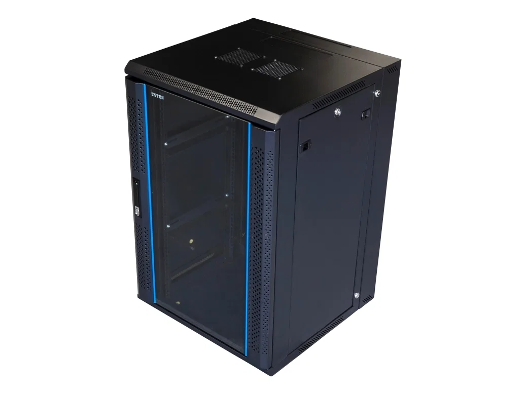 Toten 18U 600x600 Väggskåp Glasdörr Svart