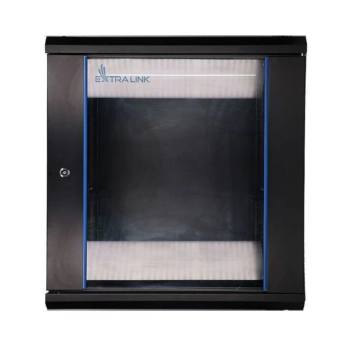 Extralink 12U 600x450 Svart Glasdörr Väggmonterad