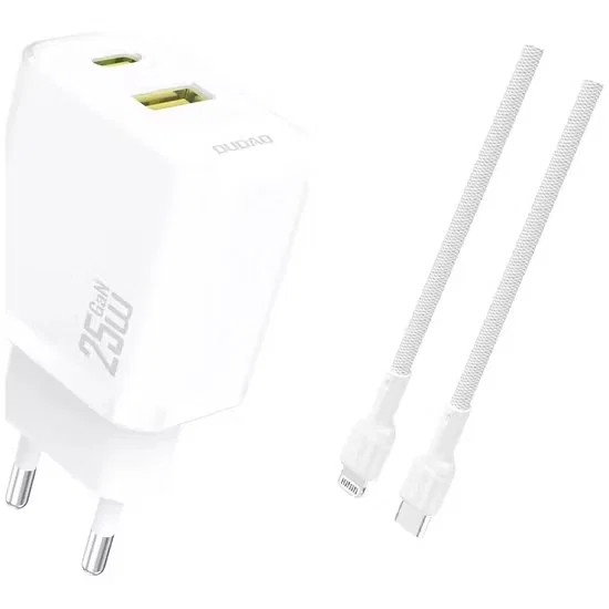 Dudao A26TEUL 1Xusb-C 1Xusb-A med 1M Usb-C till Lightning Väggladdare 25W