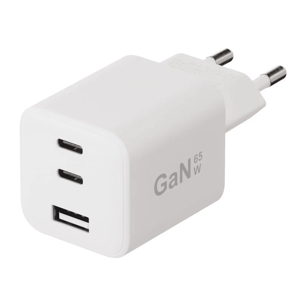 X2O Trippel Hemmaladdare USB-C/C/A GaN Väggladdare 65W
