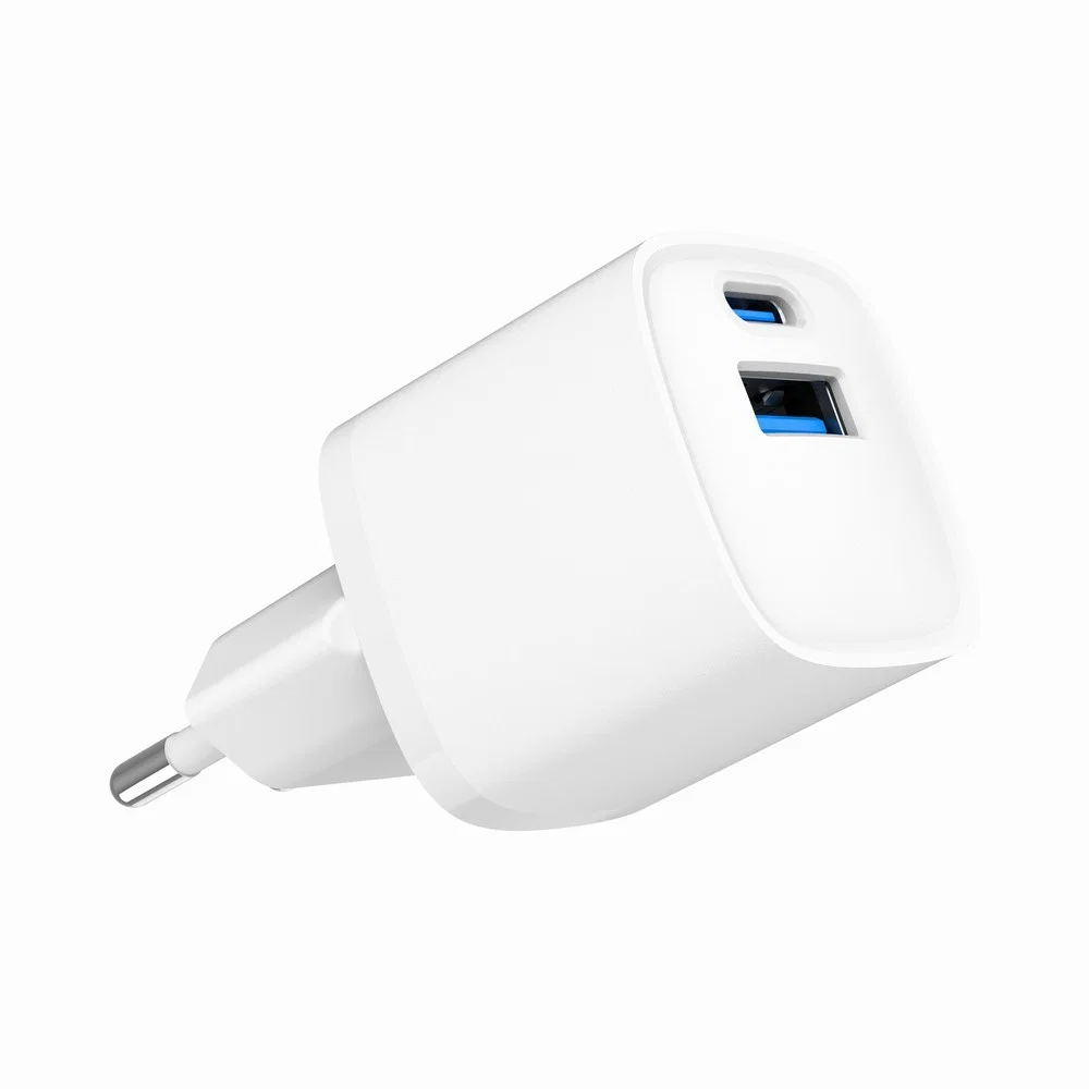 Gembird TA-ACPDQC20-01-W USB-C PD och USB-A QC 3.0 Inomhus Laddare 20W