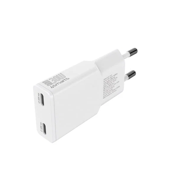 4smarts PDPlug Slim Dual 30W GaN 2xUSB-C Väggladdare 30W