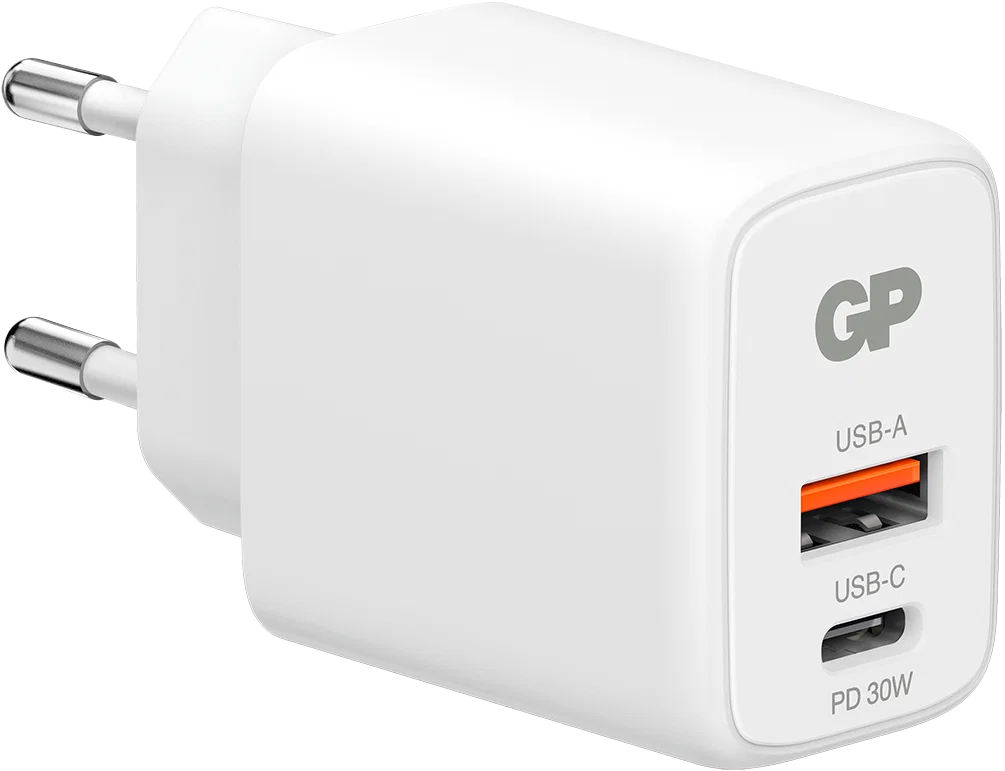 GP Batteries Wall Charger WM2E 2-port USB-A + USB-C PD 30W