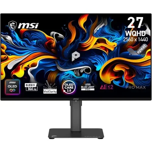 MSI Pro Max 271QPX14G 27" WQHD 144Hz OLED Gaming