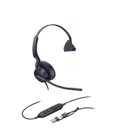 Yealink UH46 Mono USB-C/A Trådbunden on-ear hörlurar