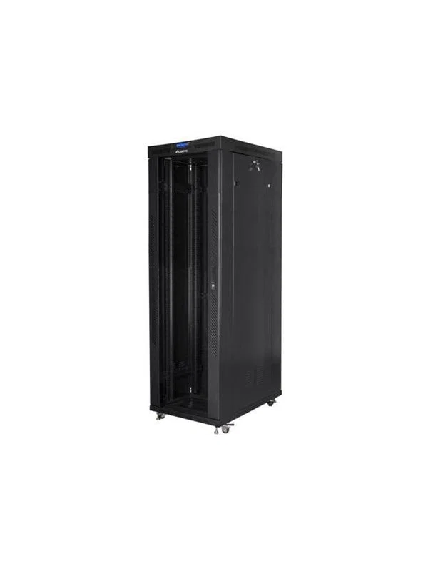 Lanberg 42U 800x1000 Fristående Rack Cabinet Glasdörr Svart